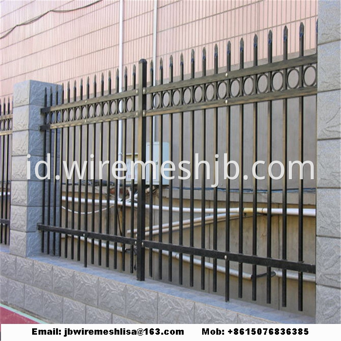 Black Zinc Steel Wrought Iron Fence